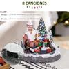 Christmas Village Christmas Scene with LED Lights and Moving Train Christmas Tabletop Decoration 20x19.5x20 cm Multicolor
