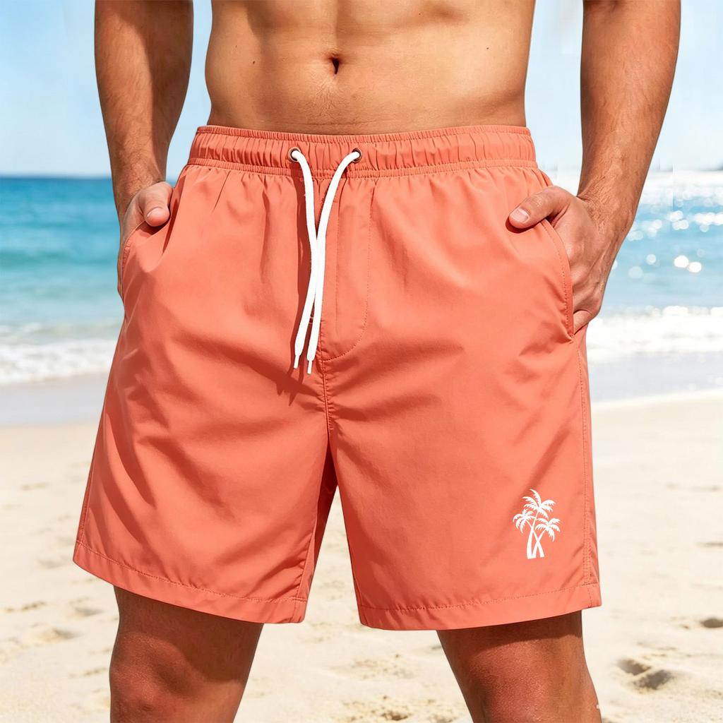 Men's Quick-Dry Hawaiian Print Beach Shorts for Summer Vacation