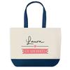 Sac Shopping - PLANETEE - Laura En Vacances - Fond Bleu - Coton 40x45 Cm - Fabriqué En France