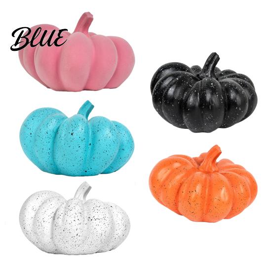 Round Smooth Pumpkin Decor Halloween Ornaments Resin Delicate Texture Stable Sculpture Spotted Ornament Textured Accents for TV Cabinet Wine Table