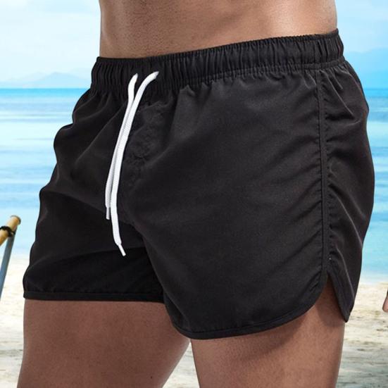 Shorts de Plage et de Surf d'Été Taille Basse Élastique Cordon de Serrage Respirant Bords Irréguliers sur les Côtés Maillot de Bain Homme