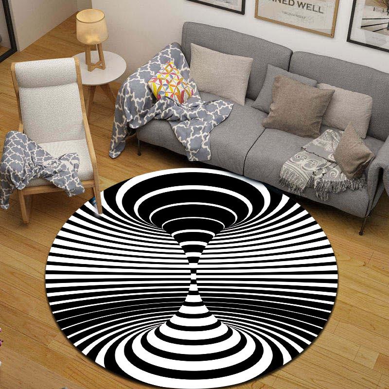 Artistic Round Floral Multicolor Rug Pad, Non-Slip Floor Mat for Bathroom