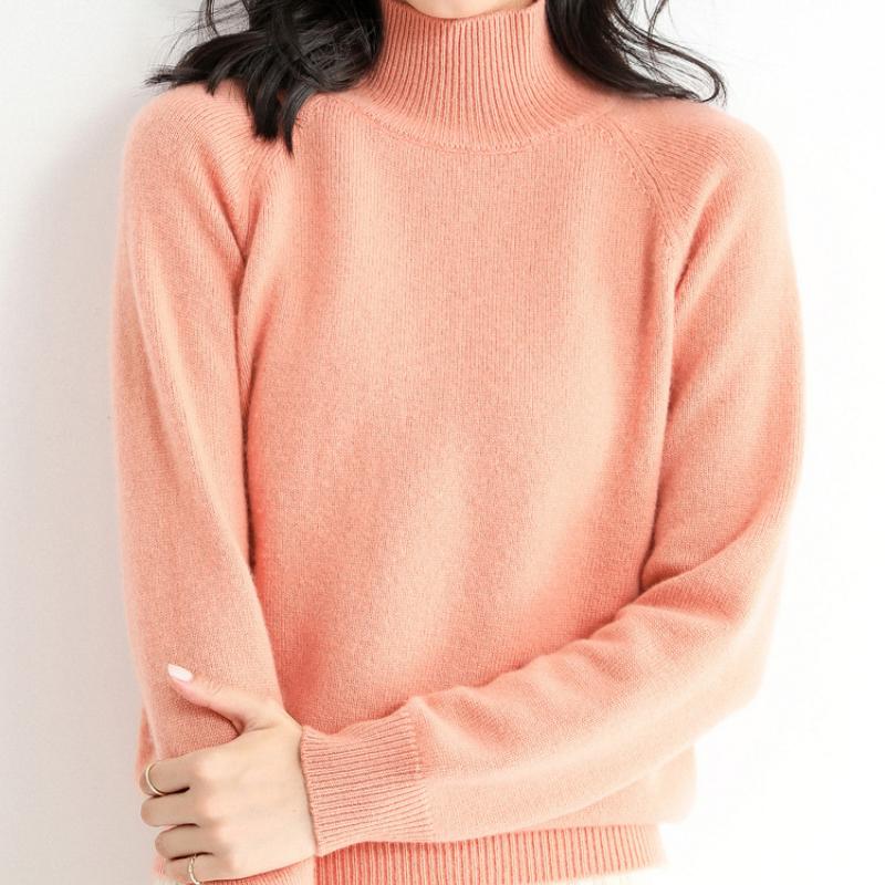 GMXIA Autumn and Winter Half-high Neck Pullover Jumper Female Inner Non-cashmere Long-sleeved Thickened Knitted Bottoming Shirt Loose Tops
