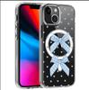 Blue Bow Magnetic Transparent Full Coverage Case for iPhone 14/15/16/17 Pro Max