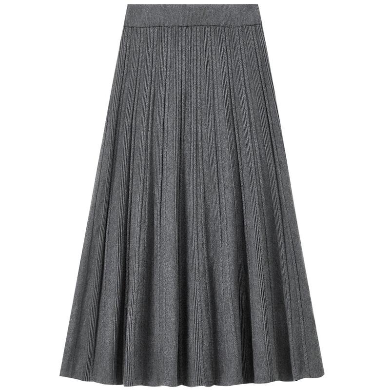 Damen Eleganter Plissierter A-Linien Winter Maxirock