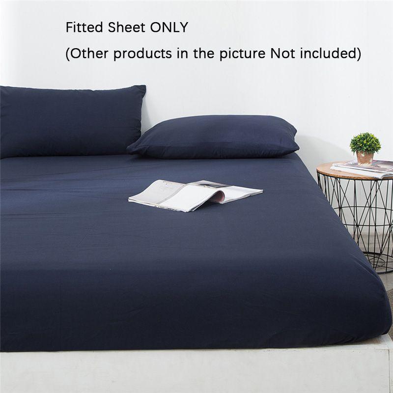 Deep 1525cm Fitted Sheet Pillow Case Bed Sheets Single Double King Color Solid