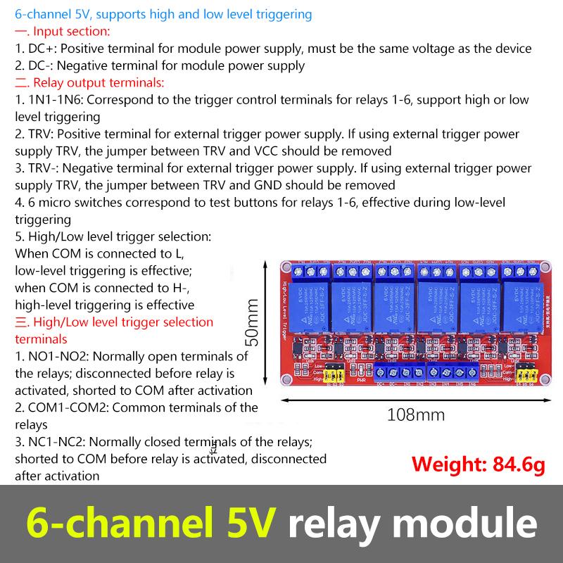 1 1 1 6 8 Channel Relay Module 1V 11V 11V Optocoupler Isolation Relay Board For Arduino