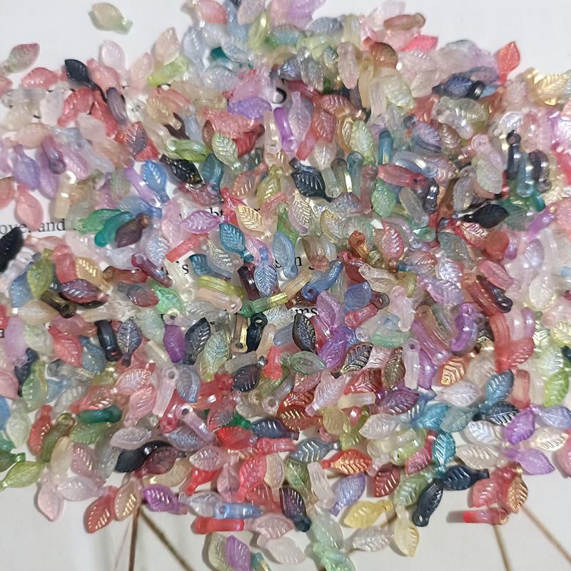 Acrylic Mini Grape Leaf Beaded String for DIY Jewelry Making: Bracelets & Necklaces