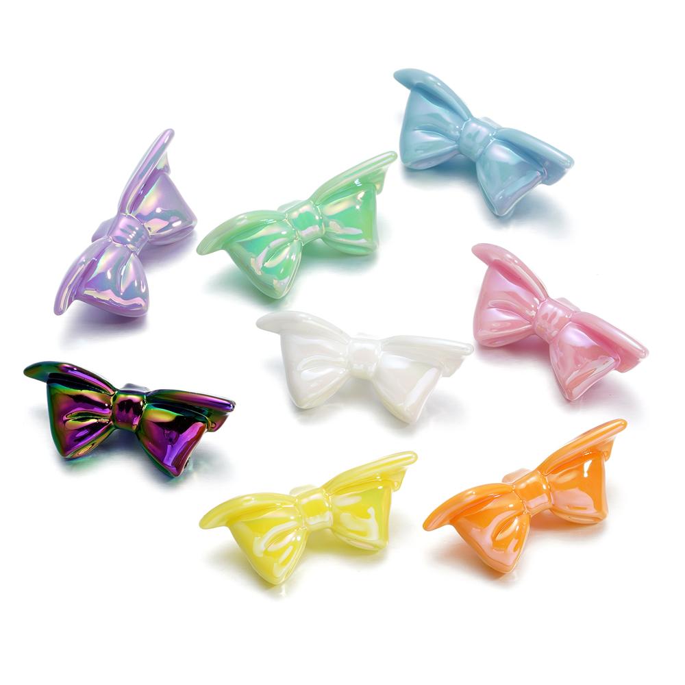 10Pcs/Lot 18*39.5mm Acrylic Bow Tie Shape Loose Spacer Beads for DIY Jewelry Making Bracelet Earrings Necklace Accessories