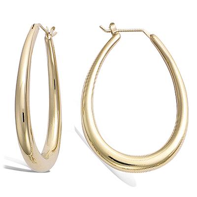 [G9411] - Gold Plated Hoop Earrings 'Choréographie' - 45x35 Mm