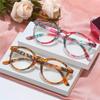 Large Frame Round Reading Glasses High-definition Flower Spring ladies Presbyopia Glasses Middle-aged and Elderly Glasses