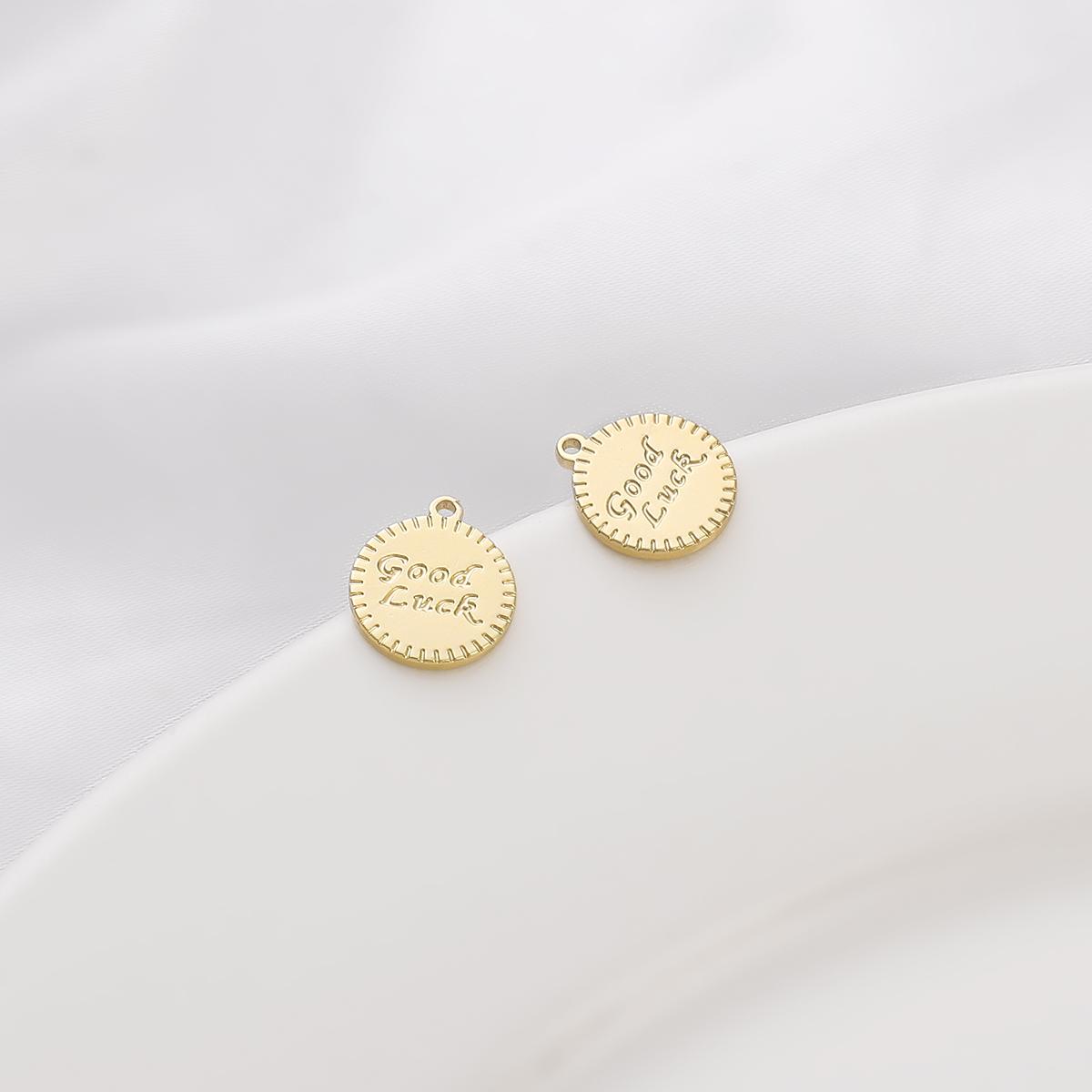 

10 мм латунные подвески на удачу подвеска для серьги браслет ожерелье DIY изготовление ювелирных изделий 20x10mm 2pcs/bag