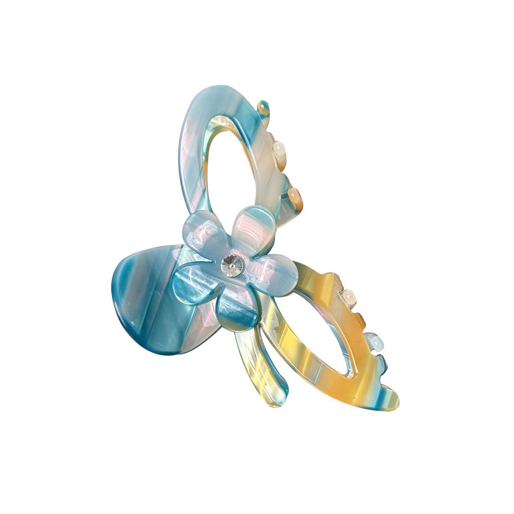 Stylish Oversized Acetate Hair Claw Clip Featuring Charming Floral Embellishments For Women