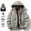 Veste à capuche en coton pour homme Hiver 2025 avec fourrure de lapin synthétique: Épais, Chaud, Double Face et Coupe Ample