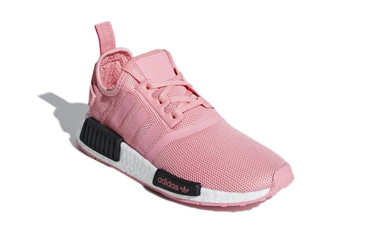 Adidas Originals NMD_R1 Slip Resistant And Breathable Kids Lifestyle Shoes Pink Black Teenagers B42086