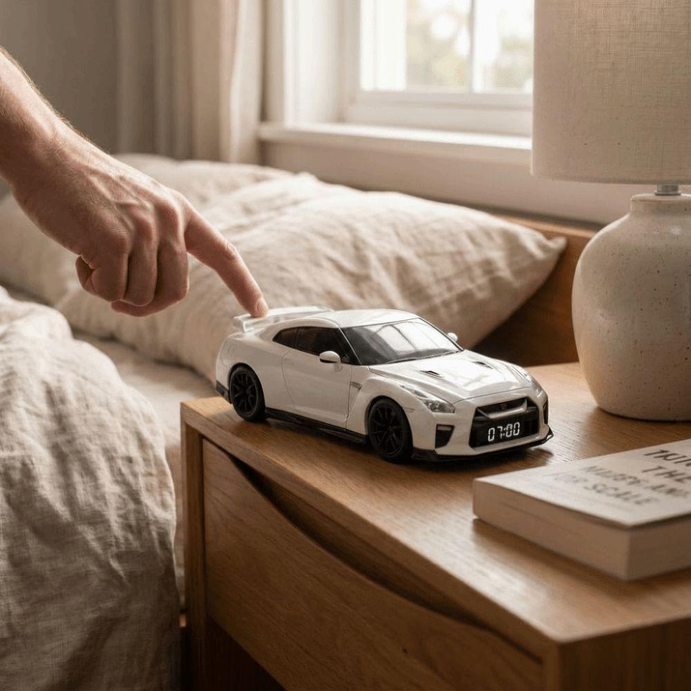Kreatives Design Sportwagen Uhr Stilvolles Design Digitales Display Uhr Heimdekoration