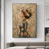 Mosaic Abstract Floral Woman Canvas Painting Wall Art Boho Woman With Flower Print Botanical Lady Tree Of Life Poster Home Deco
