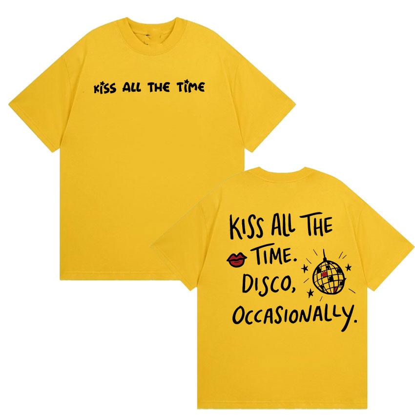 Harry Styles Küssen Immer Disco Gelegentlich Druck T-Shirts Herren Damen Mode Baumwolle Y2K Kurzarm T-Shirt
