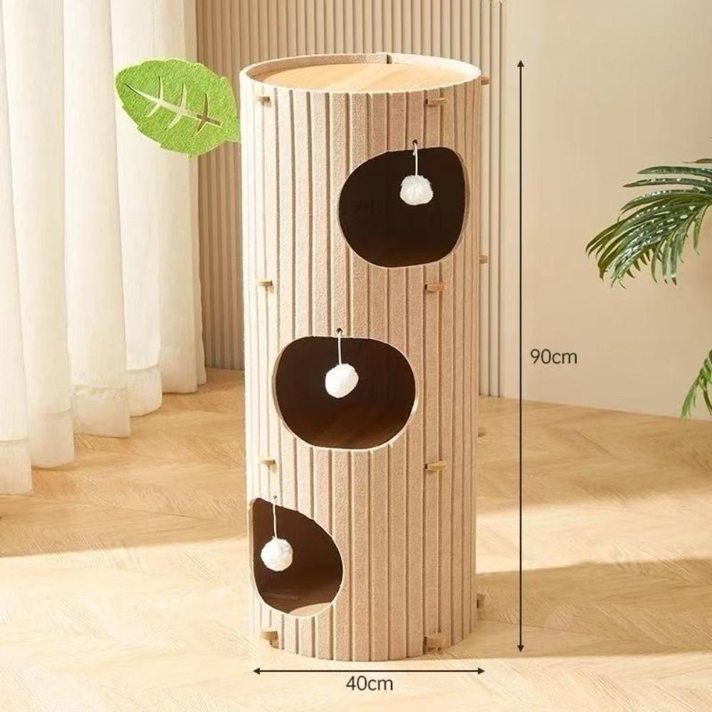 Tree Hole Cave Cat Bed Multi-layer Cats Tunnel Condo Cat Castle House  Scratching/sleeping/playing