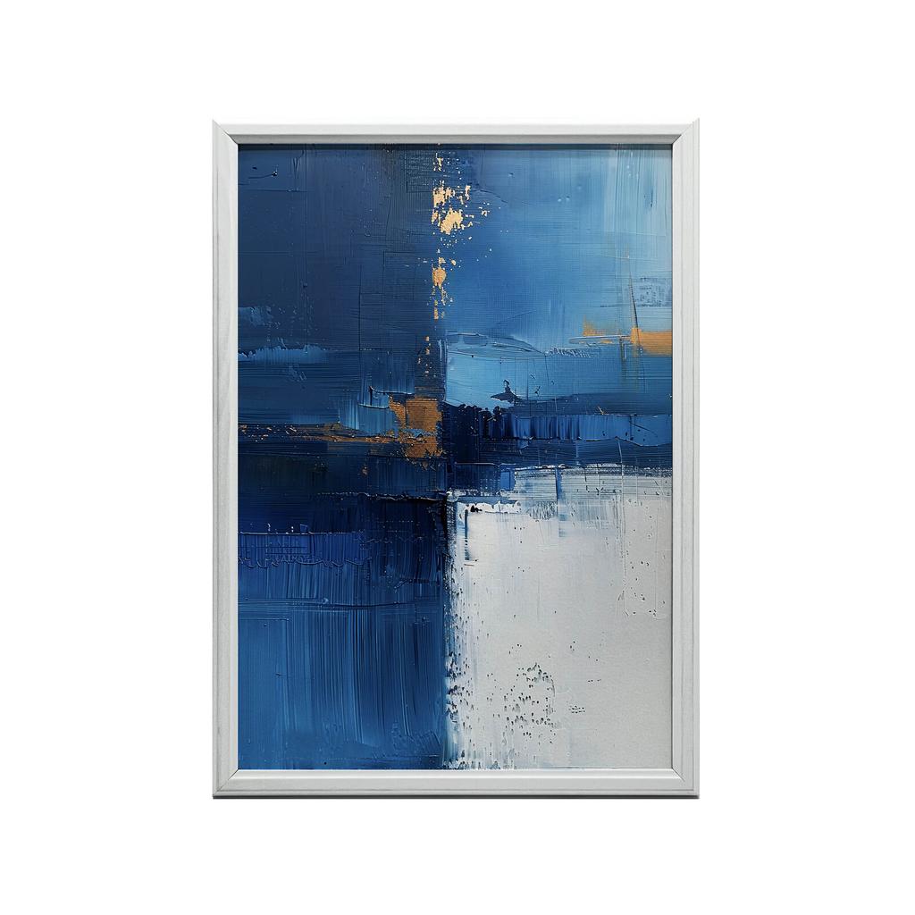 Spokój Szafiru Spokój Szafiru, 50X70 Cm, Rama Aluminiowa Złota, Papier Matowy 230 Gsm