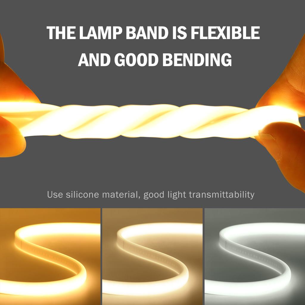 High CRI Waterproof COB LED Strip 288 LEDs Per Meter Outdoor Flexible Lighting With Plug 1M To 35M