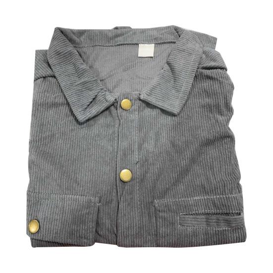 Autumn Winter Cargo Coat Lapel Long Sleeve Solid Color Suede Jacket with Pockets Buttons Closure Men Casual Outwear