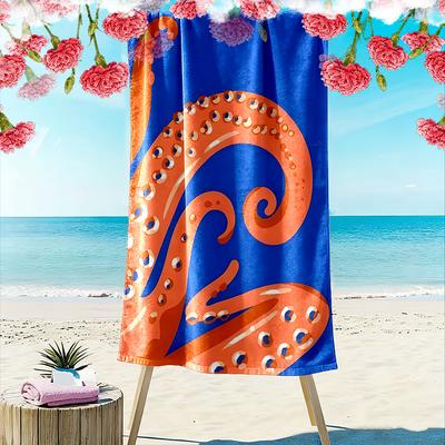 Whimsical Coral Tendrils Print Beach Towel, Quick Drying, Suitable for Travel, Outdoor Sports, Jogging, the Beach and Swimming, Gift