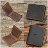 Bifold Design Men Genuine Leather Wallet Retro Male Purse Handmade Wallet  Outdoor