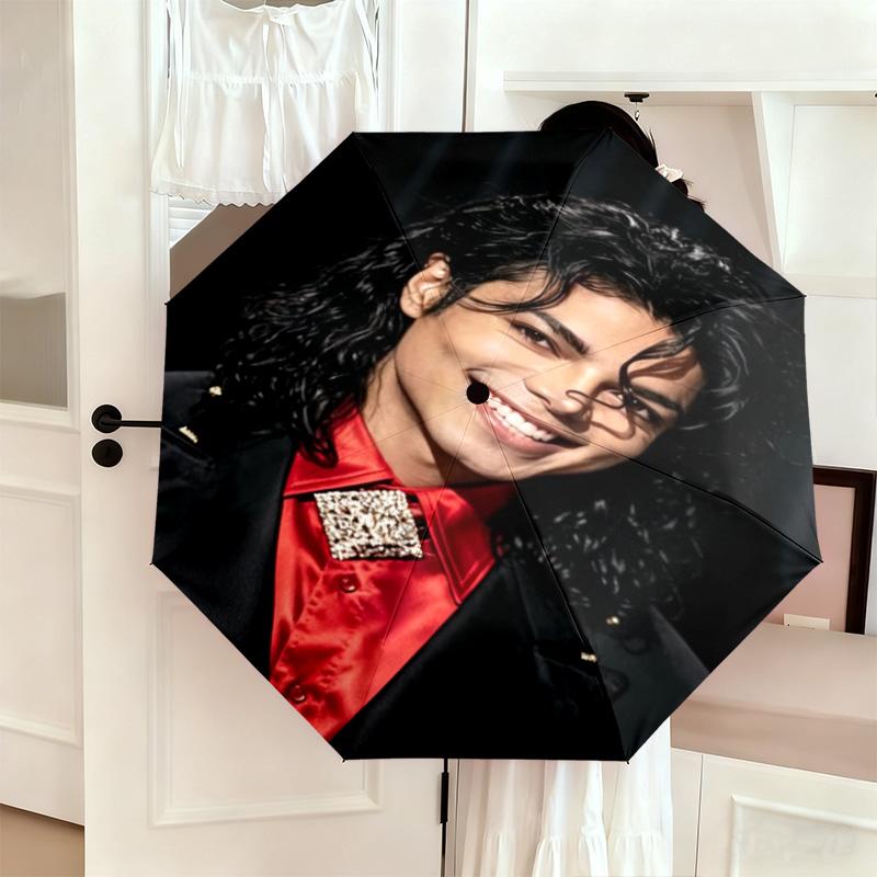 1PC Michael Jackson Automatic Umbrella - Suitable Travel Outdoor Portable Umbrella Birthday Gift Daily Essentials