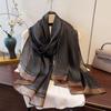 Spring and Summer New Temperament Fashionable Scarf Thin Air Conditioning Shawl Long Warm Emulation Silk Scarf for Women