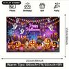 1pc Halloween background banner, terrifying pumpkin design, Christmas and universal holiday decorations