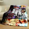 Grand Theft Auto VI Comic Panel Collage Blanket Throw, Vibrant Illustrated Game Style Design, Cozy Fan Bedding and All Seasons Gift