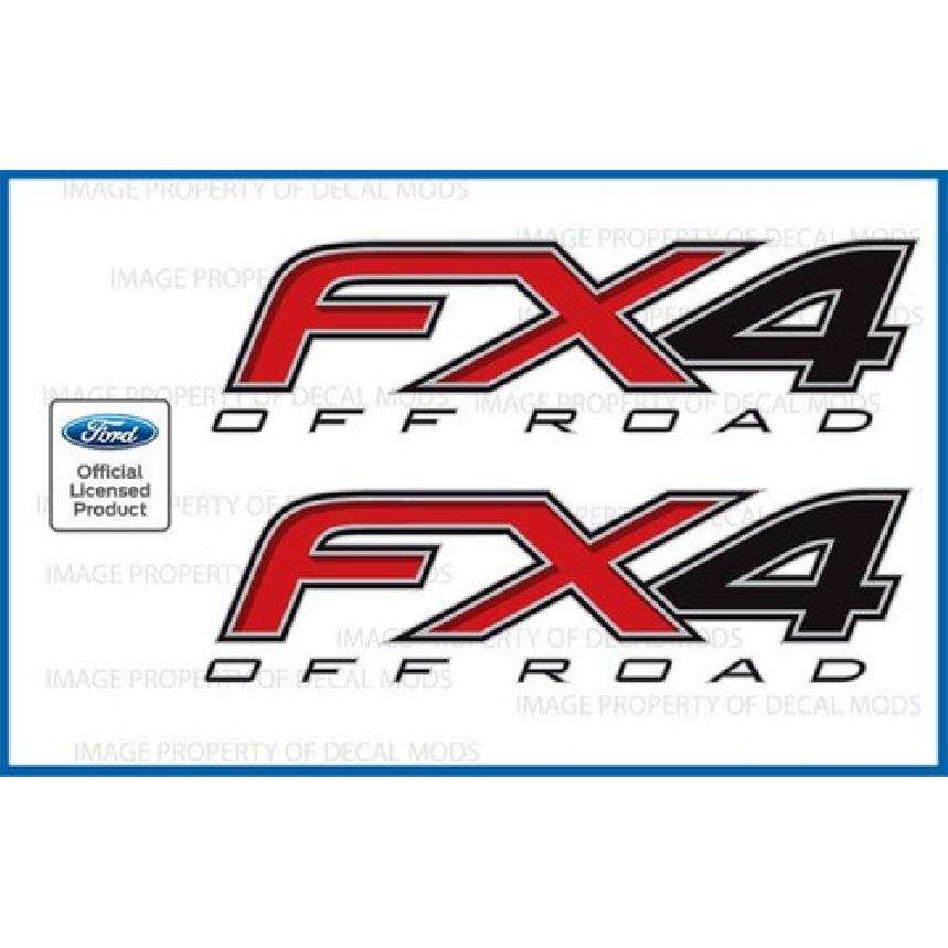 (2x) 12 13 14 Ford F150 FX4 Off Road Decals Stickers Truck bed Side red FH4B0