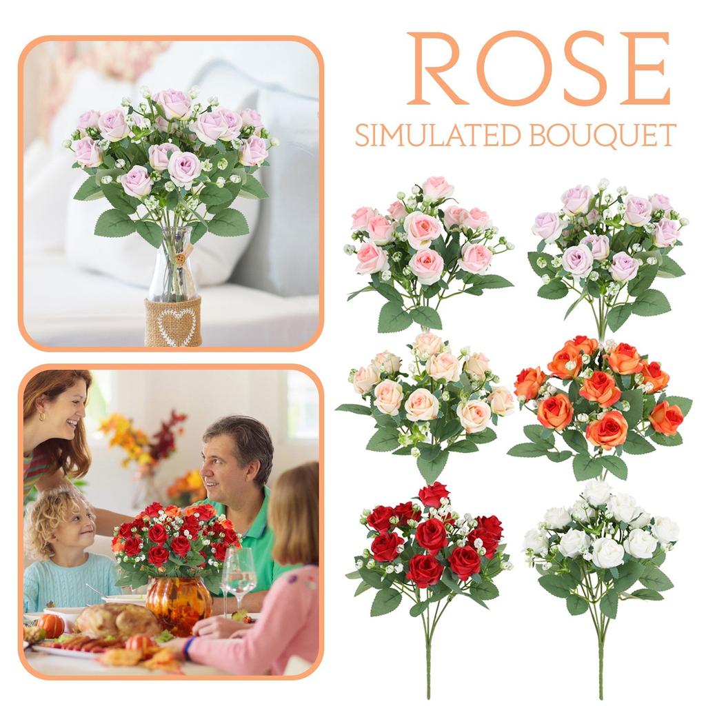 Simulated Roses, Wedding Bride Holding Bouquet, Living Room Flower Arrangement Decoration, Gradient Roses, Fake Flowers
