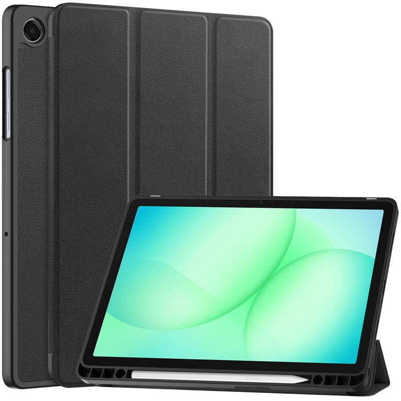

Чехол для Samsung Galaxy Tab A11 Plus с держателем для стилуса, магнитная кожаная складная смарт-обложка, чехол для планшета Samsung A11 Plus, 11 дюймов A11 Plus (11 inch) чёрный