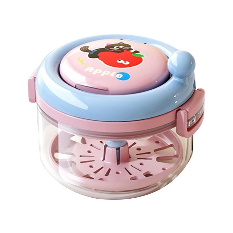 Portable Denture Cleaning Box Featuring Mirror Compartment Hand Cranked Retainer Organizers порошок синий