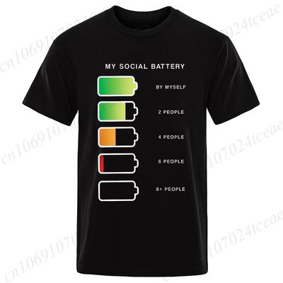 Nové módne tričko Pánske Dámske Unisex Moja sociálna batéria Introvert Potlač Športové tričká Ležérne tričko Muži Unisex Módne tričko Top