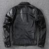 First Layer Cowhide Soft and Delicate Genuine Leather Jacket Men's Motorcycle Style Slim Leather Jacket