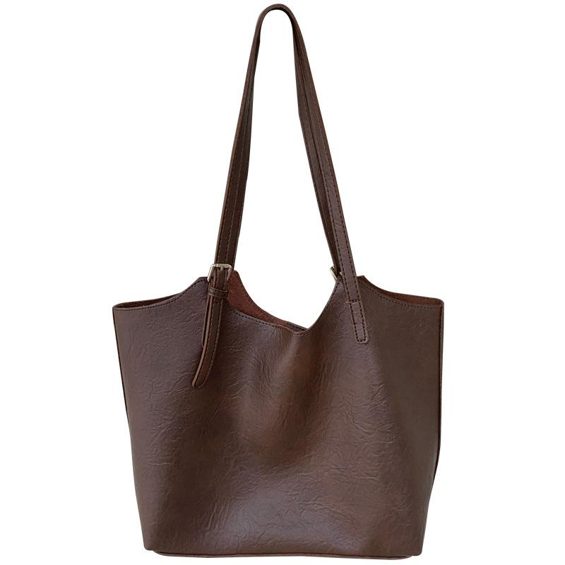 Retro Large Capacity Bag for Women's Bag New Trendy Korean Version of Versatile Tote Bag Fashionable One-shoulder Work Commuting Bag