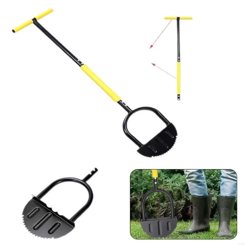 Tagliaerba con Manico a T Mezzaluna Dentato Bordatore Manuale Resistente all'Usura Rinforzato Giardinaggio per Fornitura Giardino di Casa
