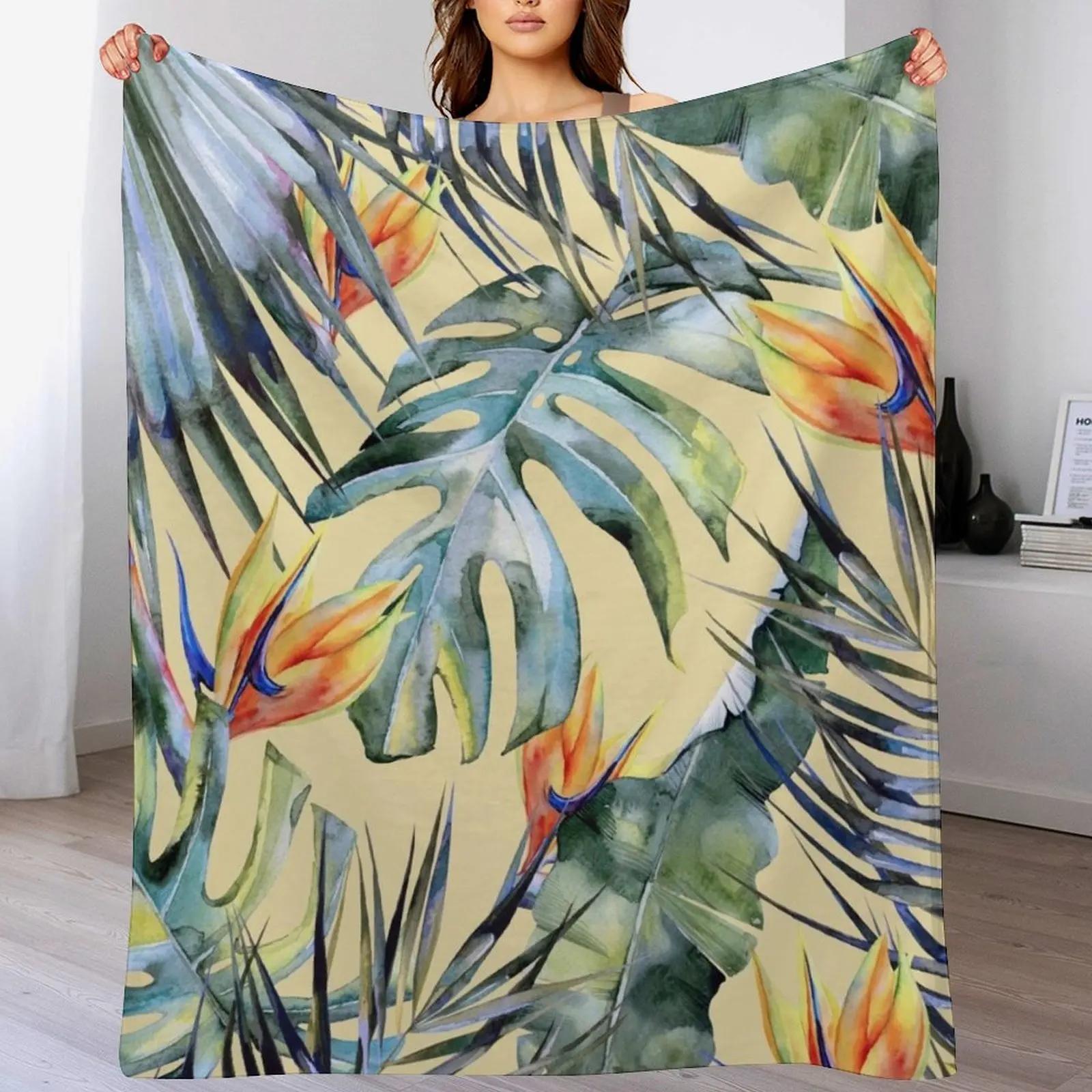 

TROPICAL GARDEN 4 Throw Blanket Cozy Home Blanket Gift for Christmas Holiday 102x76cm(40x30in)