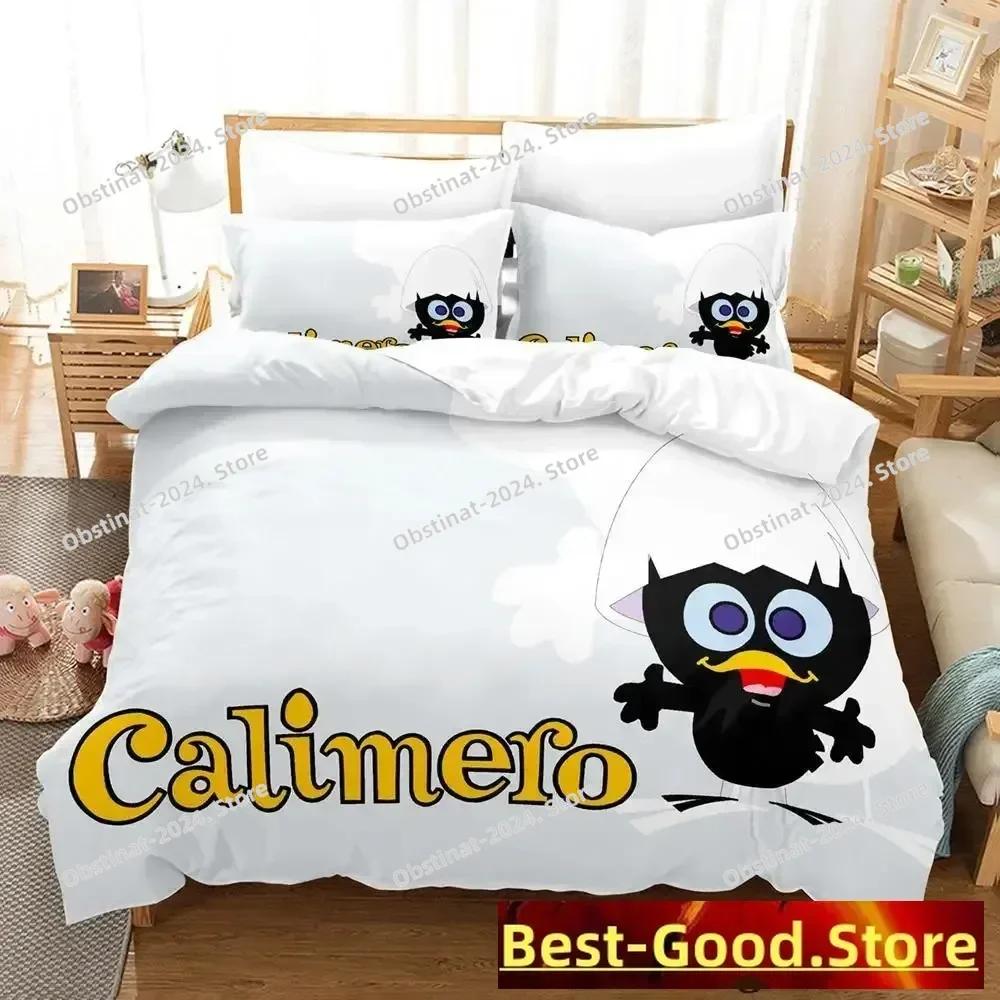 Cute Calimero Bedding Set Single Twin for Full Queen King Size Bed Set Aldult Kid Bedroom soft Duvetcover Sets Kawaii Bed