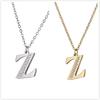 Women Clear Zircon 26 Letters Pendant Necklace Stainless Steel Gold A-Z Alphabet Choker Initial Necklaces Jewelry