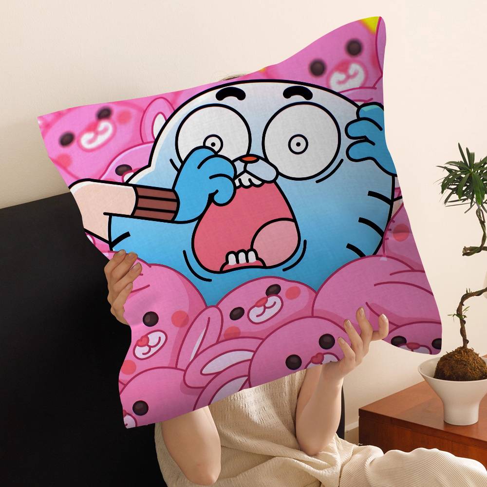 The A-Amazing W-World Of G-Gumball Pillowcase Toon Gift Cushion Cover Bedroom Home Sofa Chair Seat Decor Pillow Case