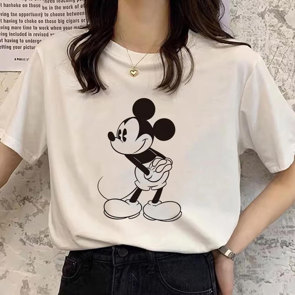 Retro Cartoon Womens Tshirt Mickey Mouse Harajuku Cotton Tshirt Fashion Womens Shirt Summer Top Short Sleeve Shirt