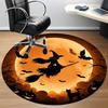 1pc Halloween Witch Office Round Area Rug, Under Office Chairs Bedroom Living Room Home Decor, Room Deco