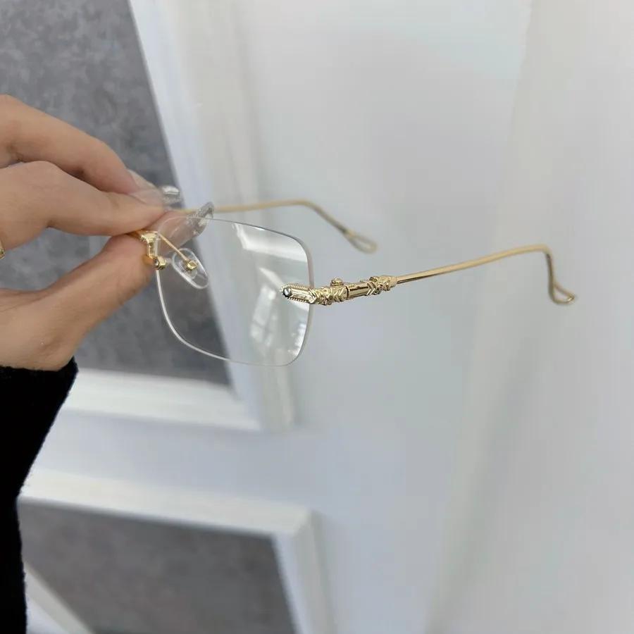 Mode Schöne Rechteckige Brillen Fassungen Damen Herren Transparent Klar Marke Designer Optisch Geometrisch Rahmenlos