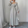 Spring Autumn Women's Party Evening Dress Fashion A-Line Casual Loose Lantern Sleeve Floral Printed Elegant Maxi Bodycon Dresses