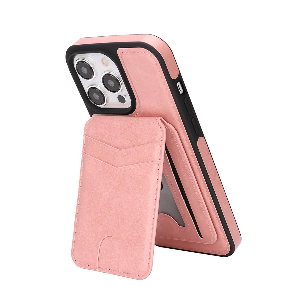Magnetic Leather Phone Case with Card Holder for iPhone 12 - 17 Series Multi - functional Stand Shockproof Protective Cover