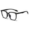 Klassische Große Fassung Ultraleichte Myopiebrille Blaulichtfilterbrille Vintage Schwarzer Quadratischer Rahmen Schlichtheit Business-Brille